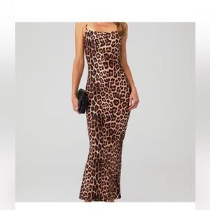 GOOD AMERICAN leopard print maxi dress - size 1/small